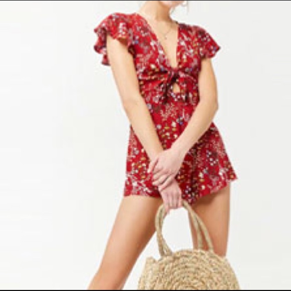 Forever 21 floral print romper